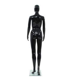 Mannequin femme corps complet base verre Noir brillant 175 cm