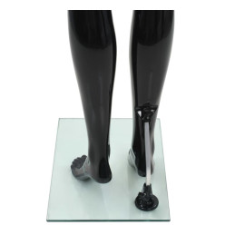 Mannequin femme corps complet base verre Noir brillant 175 cm