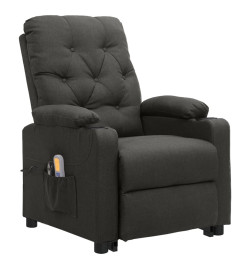 Fauteuil de massage inclinable Gris foncé Tissu