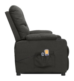 Fauteuil de massage inclinable Gris foncé Tissu