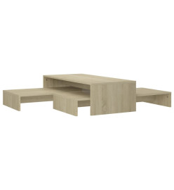 Set tables basses gigognes Chêne 100x100x26,5 cm Aggloméré