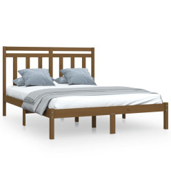 Cadre de lit Marron miel Bois massif 160x200 cm