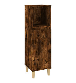 Armoire de bain chêne fumé 30x30x100 cm bois d'ingénierie