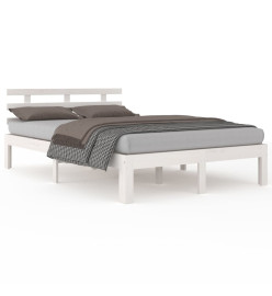 Cadre de lit Blanc Bois massif 140x190 cm