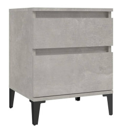 Tables de chevet 2 pcs Gris béton 40x35x50 cm