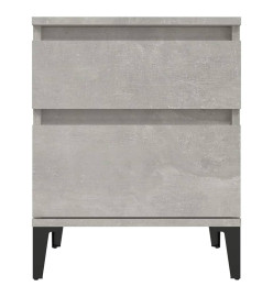 Tables de chevet 2 pcs Gris béton 40x35x50 cm