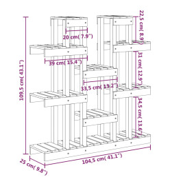 Support à plantes 104,5x25x109,5 cm Bois massif de pin