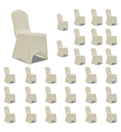 Housses élastiques de chaise Crème 30 pcs