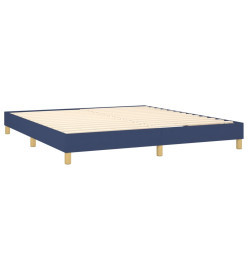 Sommier à ressorts de lit Bleu 180x200 cm Tissu