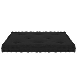 Coussin de plancher de palette Noir 73x40x7 cm Coton