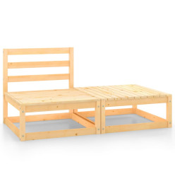 Salon de jardin 2 pcs bois de pin massif