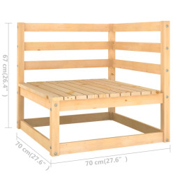 Salon de jardin 6 pcs bois de pin massif