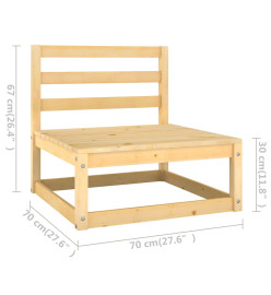 Salon de jardin 6 pcs bois de pin massif