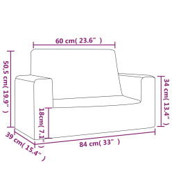 Canapé pour enfants à 2 places Crème Peluche douce