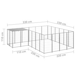 Chenil Argenté 8,47 m² Acier