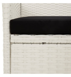 Chaises de jardin avec coussins 4 pcs Résine tressée Blanc