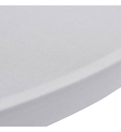 Housses élastiques de table Ø 70 cm Blanc 4 pcs