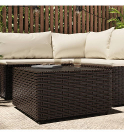 Table basse de jardin carré marron 50x50x30 cm résine tressée