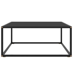 Table basse Noir avec verre noir 80x80x35 cm