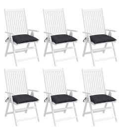 Coussins de chaise 6 pcs noir 50x50x7 cm tissu oxford