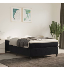 Lit à sommier tapissier avec matelas Noir 120x200 cm Velours