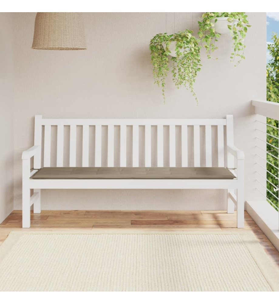 Coussin de banc de jardin taupe 180x50x3 cm tissu oxford Coussin de banc de jardin taupe 180x50x3 cm tissu oxford