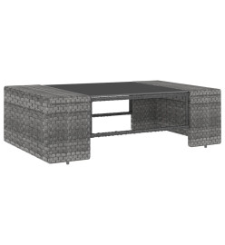 Salon de jardin 8 pcs avec coussins Gris Résine tressée