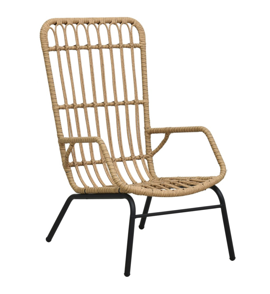Chaise de jardin Résine tressée Marron clair Chaise de jardin Résine tressée Marron clair