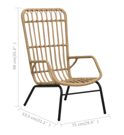 Chaise de jardin Résine tressée Marron clair