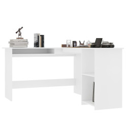 Bureau d'angle en forme de L Blanc 120x140x75 cm