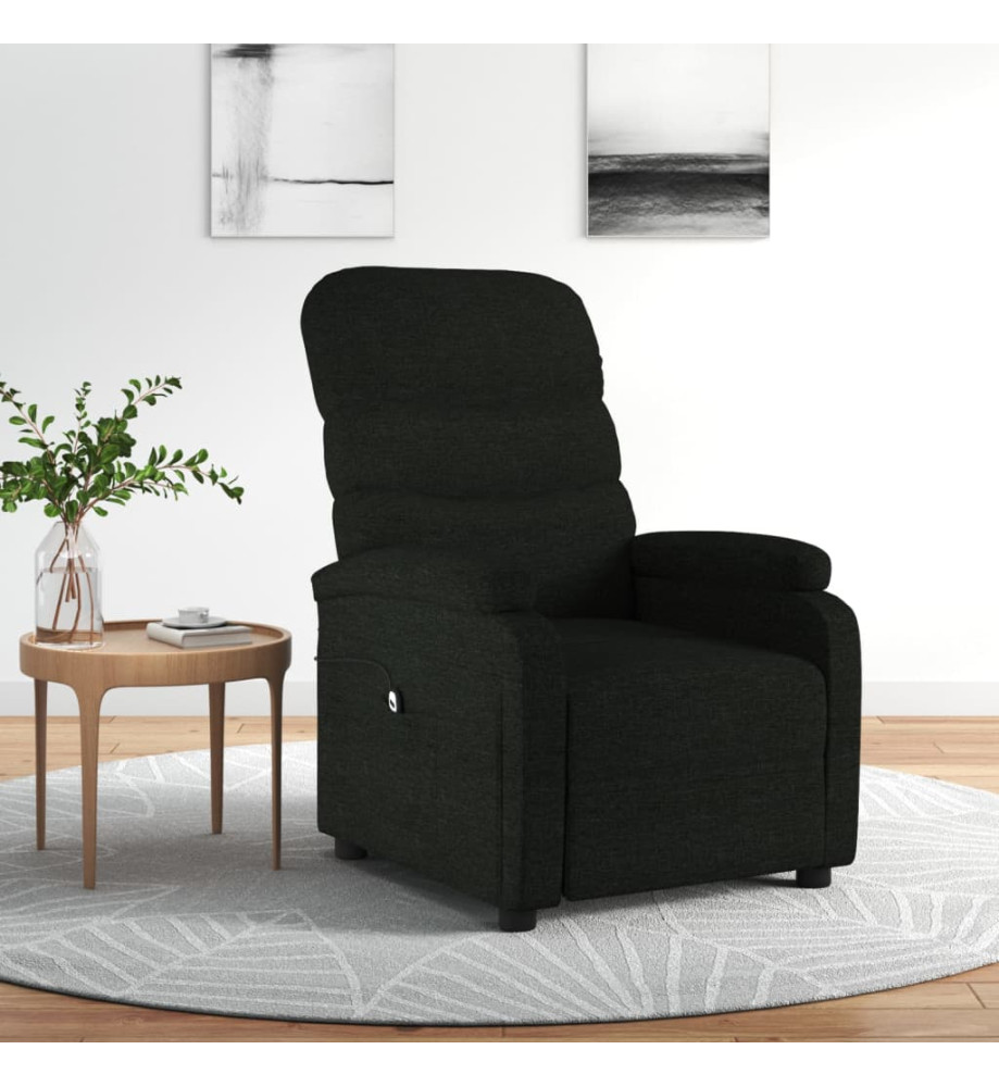 Fauteuil inclinable électrique Noir Tissu