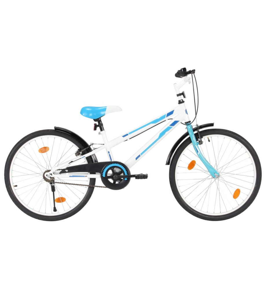 Vélo pour enfants 24 pouces Bleu et blanc