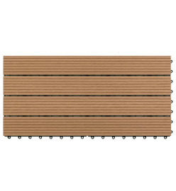 Carreaux de terrasse 6 pcs WPC 60x30 cm 1,08 m² Marron