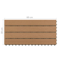 Carreaux de terrasse 6 pcs WPC 60x30 cm 1,08 m² Marron