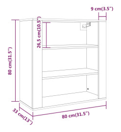 Armoire murale Blanc 80x33x80 cm Bois d'ingénierie