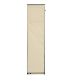 Armoire avec compartiments et barres Crème 150x45x175 cm Tissu