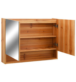 Armoire à miroir de salle de bain LED Chêne 80x15x60 cm MDF