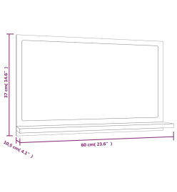 Miroir de bain Chêne fumé 60x10,5x37 cm Bois d'ingénierie