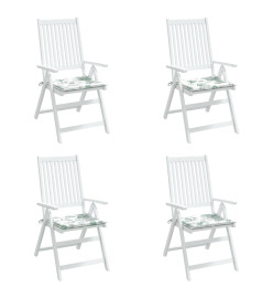 Coussins de chaise lot de 4 motif de feuilles 40x40x3 cm tissu