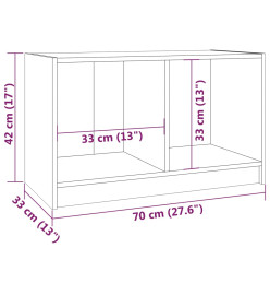 Meuble TV Marron miel 70x33x42 cm Bois de pin massif