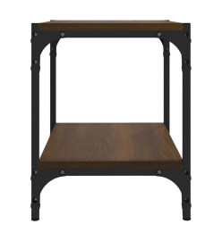 Meuble TV Chêne marron 40x33x41 cm Bois d'ingénierie et acier