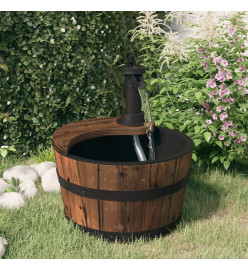 Fontaine à eau avec pompe 28x28x34,5 cm Bois de sapin massif