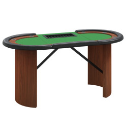 Table de poker 8 joueurs avec plateau à jetons Vert 160x80x75cm