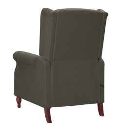 Fauteuil de massage inclinable gris foncé microfibre