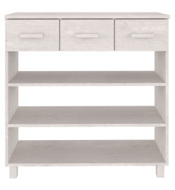 Table console HAMAR Blanc 90x35x90 cm Bois massif de pin