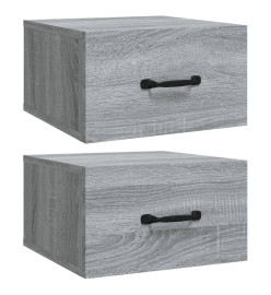 Tables de chevet murales 2 pcs Sonoma gris 35x35x20 cm