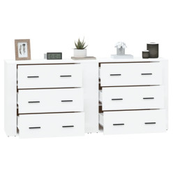 Buffets 2 pcs blanc bois d'ingénierie