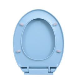 Siège de toilette à fermeture en douceur Bleu Ovale