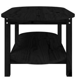 Table basse Noir 110x55x45 cm Bois massif de pin