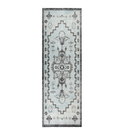 Tapis à tissage plat d'extérieur 80x250 cm Vert et gris